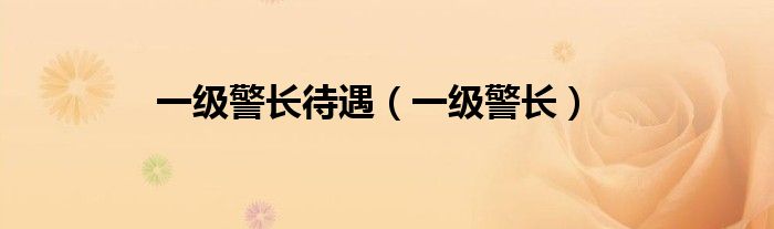 一级警长待遇（一级警长）