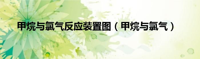 甲烷与氯气反应装置图（甲烷与氯气）