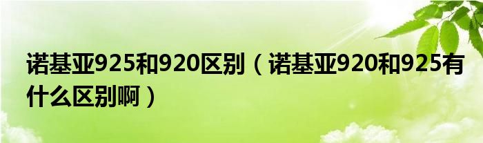 诺基亚925和920区别(诺基亚920和925有什么区别啊)