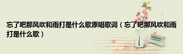 忘了吧那风吹和雨打是什么歌原唱歌词（忘了吧那风吹和雨打是什么歌）