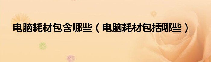 电脑耗材包含哪些（电脑耗材包括哪些）