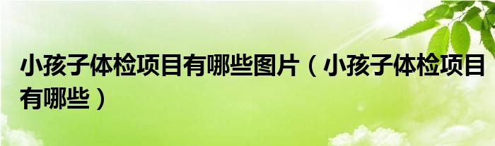 小孩子体检项目有哪些图片(小孩子体检项目有哪些)